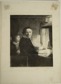 Steel engraving from the 19th Century representing a painting of Rembrandt by Franceso Novesllsine