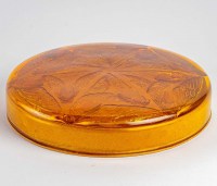 Boîte « Cigales » verre orange - base satin orange de René LALIQUE