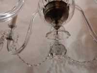 1950′ Lustre en Cristal de Bohême 5 Bras