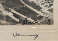 VLAMINCK Maurice de Rue de village enneigée Estampe originale signée et numérotée.