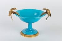 Coupe en opaline bleu turquoise 19e siècle