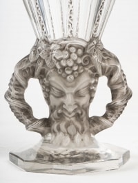 Vase « Faune » cristal blanc moulé-pressé, taillé et patiné gris de René LALIQUE