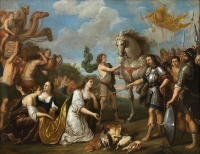 La Rencontre de David et Abigail – Attribué à Simon de Vos (1603 – 1676)