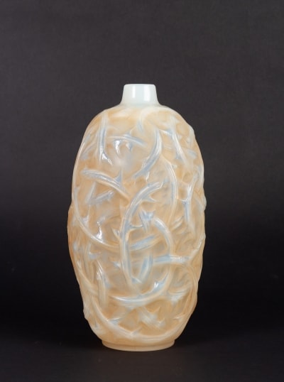 Vase « Ronces » verre opalescent patiné sépia de René LALIQUE||||||