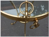 1970/80′ Paire de Guéridons Bronze Doré Style Maison Charles Italie Diam 60 cm