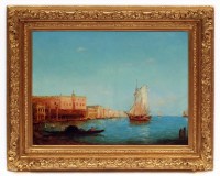 Alfred August Felix Bachman Venice The Lagoon, Painting 19th Century Circa 1890