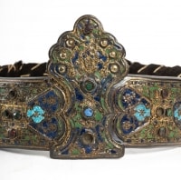 ceintures de mariage,en bronze argenté et email.Zonari Me Tin Korona. Grece ,Soufli vers 1800