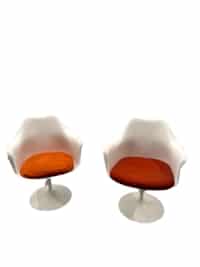 Two Knoll Swivel Tulip Armchairs