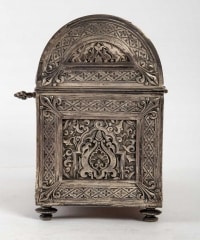 Coffret en bronze argenté, XIXème siècle