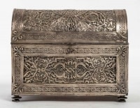 Coffret en bronze argenté, XIXème siècle