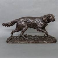 Sculpture - Chien Épagneul Français (FABIO) N°1 , Pierre-Jules Mêne (1810-1879) - Bronze