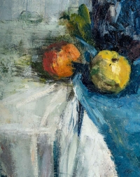 Bouquet De Fleurs et de fruits sur un entablement. Victor SIMONIN (1877-1946).
