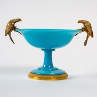 Coupe en opaline turquoise en bronze doré, XIXème siècle