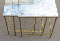 1950/70 Série de 3 Tables Gigognes Modèle Bambou avec Pieds Maison Baguès