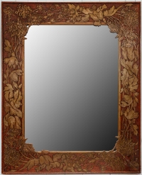 Important cadre miroir d&#039;époque Art Nouveau
