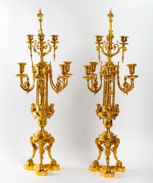 |Paire de candélabre Napoléon III, bronze doré||||||