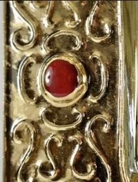 Miroir bijoux en céramique émaillé de Francois Lembo 1960