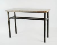 Modern Art Console, painted steel and marble.
