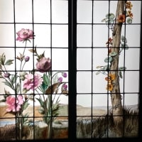 Vitrail vitraux Oiseaux et fleurs