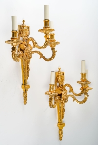 A Pair of Wall - Lights in Louis XVI Style.
