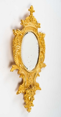 Paire de miroirs en bronze fin XIXème siècle
