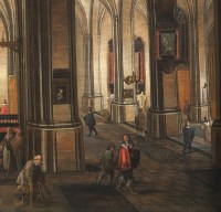 Intérieur d’église nocturne animé – Gerrit de Bucq (1576 – 1638)