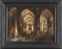 Intérieur d’église nocturne animé – Gerrit de Bucq (1576 – 1638)