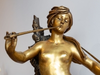La muse des bois, bronze signé Albert Lefeuvre, Début XXème siècle