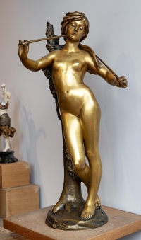 La muse des bois, bronze signé Albert Lefeuvre, Début XXème siècle