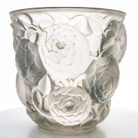 René LALIQUE (1860-1945) : Vase &quot;Oran&quot;  dit aussi &quot;Gros Dalhias&quot;