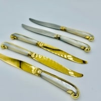 Froment Meurice - Box of 48 mother-of-pearl and vermeil handle knives 19th century