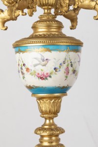 A French 19th Century Louis XVI St. Ormulu and Sèvres Porcelain Garniture.