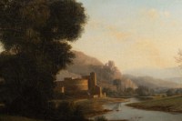 Huile sur toile paysage italianisant, école française vers 1830