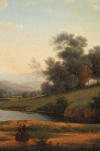 Huile sur toile paysage italianisant, école française vers 1830