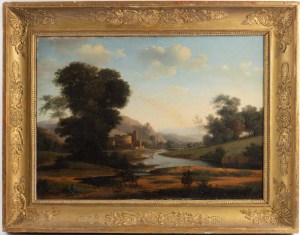 Huile sur toile paysage italianisant, école française vers 1830||||||||