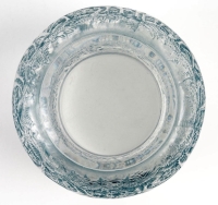 Vase « Biches » verre blanc patiné bleu de René LALIQUE