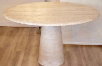 1960s Travertine Round Dining Table, Edited by Roche Bobois, France0