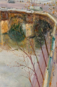 Serge Belloni  (1925-2005) « Le peintre de Paris » - Le Pont Neuf  huile sur toile vers 1960-1970