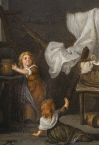 Etienne Aubry (1745-1781)-Jeune  mère Et Ses Enfants