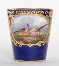 Trembleuse bleu de sèvres et or décors d&#039;oiseaux ( Paris 1800 )