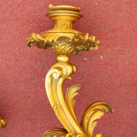Paire d&#039;appliques en bronze bien ciselé et doré signé par Lacarrier Delatour, XIXème siècle