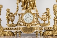 A Monumental Napoleon III Ormulu and white Marble Clock Set by Henri Vian (1860-1905)