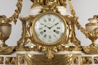 A Monumental Napoleon III Ormulu and white Marble Clock Set by Henri Vian (1860-1905)