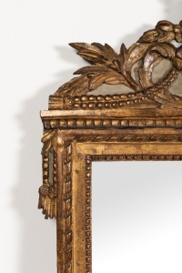 Miroir En Bois Doré Sculpté d&#039;époque Louis XVI