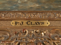 Les Thoniers huile sur panneau d’acajou vers 1864 signé Paul Jean Clays (1817-1900)