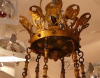 Important lustre Empire 18 lumières en bronze ciselé et doré