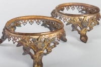 Paire de socles en bronze doré 19e siècle Napoléon III