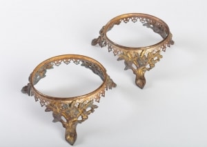 Paire de socles en bronze doré 19e siècle Napoléon III||||||
