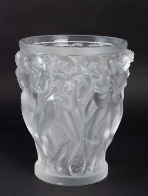 Vase « Bacchantes » cristal incolore de LALIQUE FRANCE d&#039;après un modèle de René LALIQUE|||||||||||