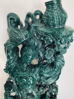 &quot;Important Groupe En Malachite Sculpté Représentant La Déesse Du Printemps &quot; important groupe en malachite sculpté travaille chinois de pekin vers 1930 qualité extraordinaire|||||||||